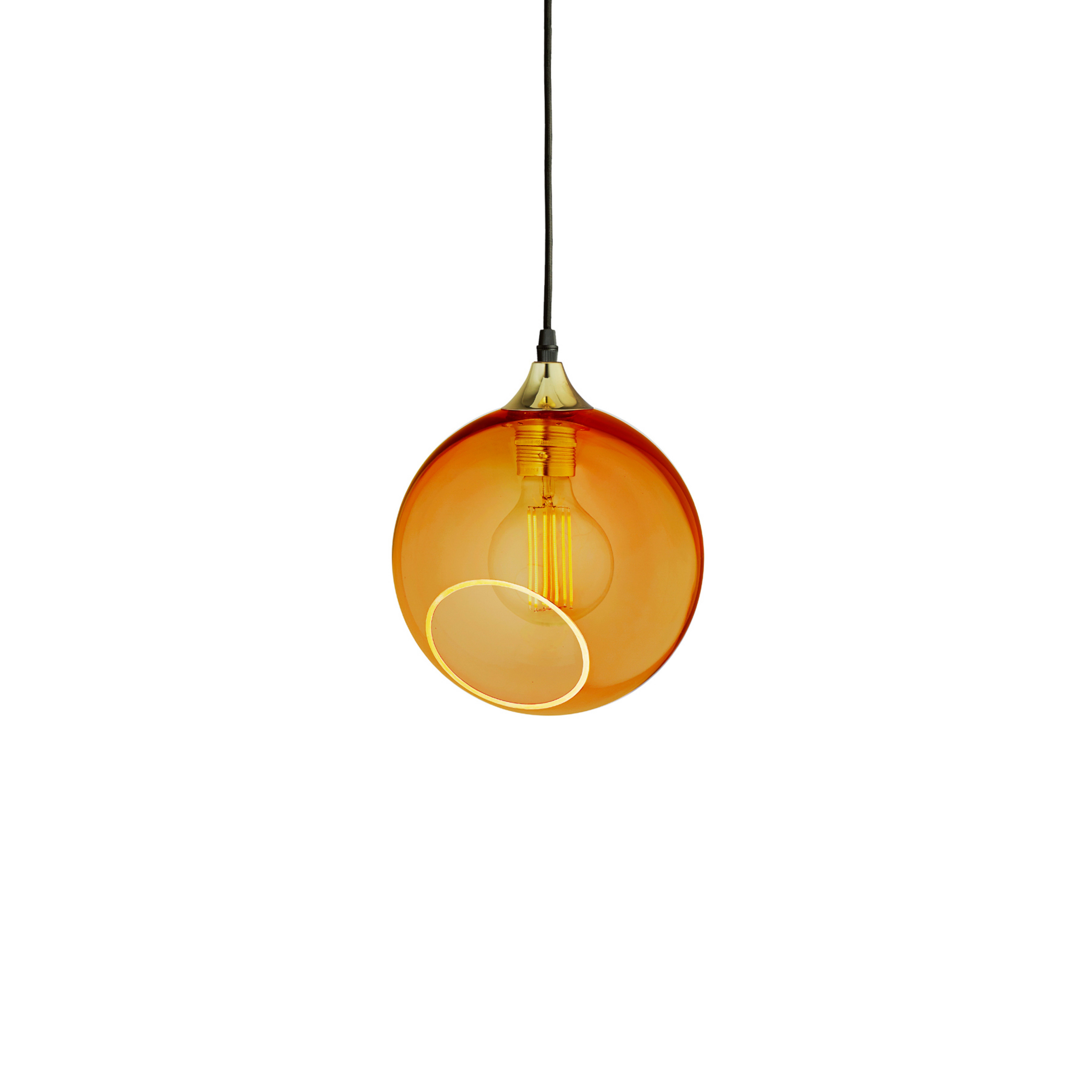 Ballroom Pendelleuchte Amber m/Gold Sockel - Design By Us