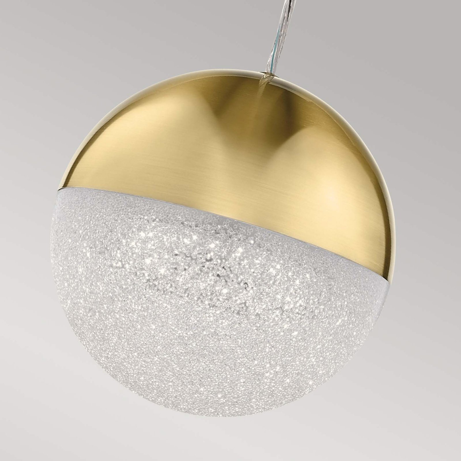 Candeeiro suspenso Moonlit LED, dourado, alumínio, Ø 20 cm, globo