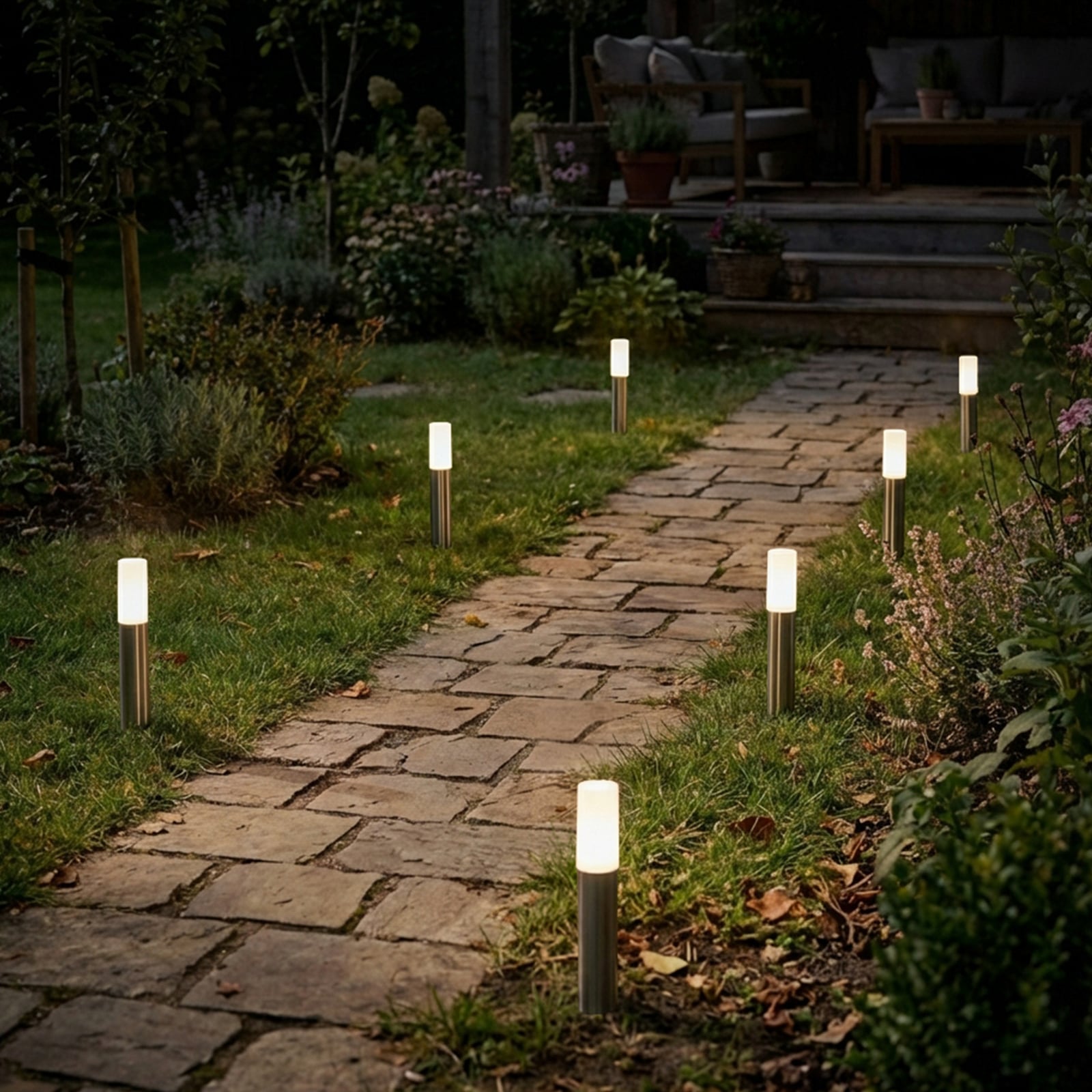 LED zemní lampa 3925032 12V 3x startovací sada nerezová ocel Ø 4 cm