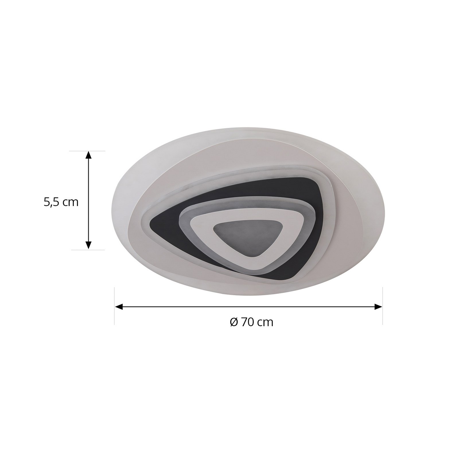 Rebeka LED-loftlampe, CCT, Ø 70 cm, fjernbetjening - Lindby