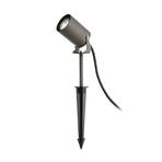 Faretto con picchetto a terra Spiky, Ø 6 cm, grigio, orientabile, IP65,