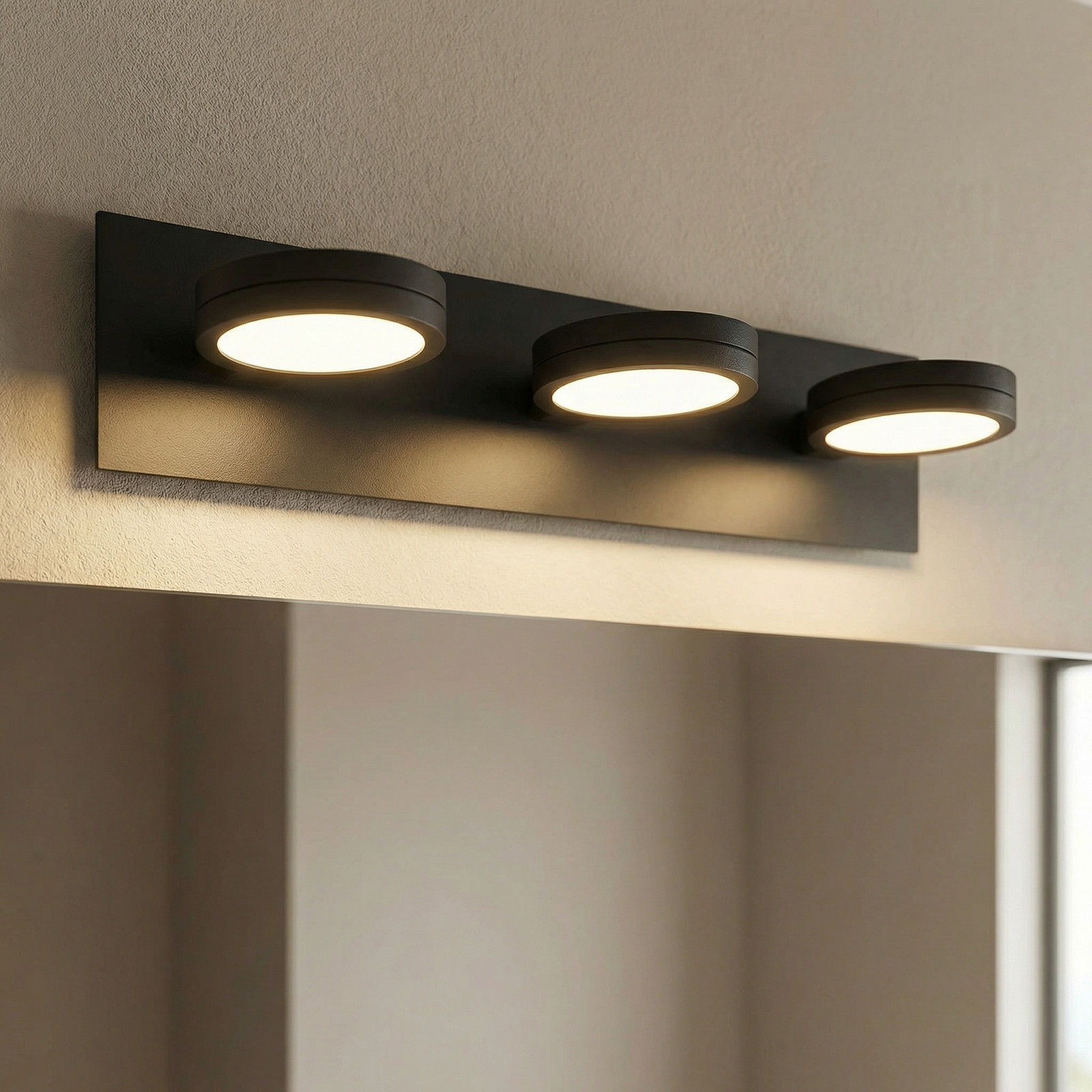 LIGHTME lampă LED oglindă Aqua down 3 becuri negru