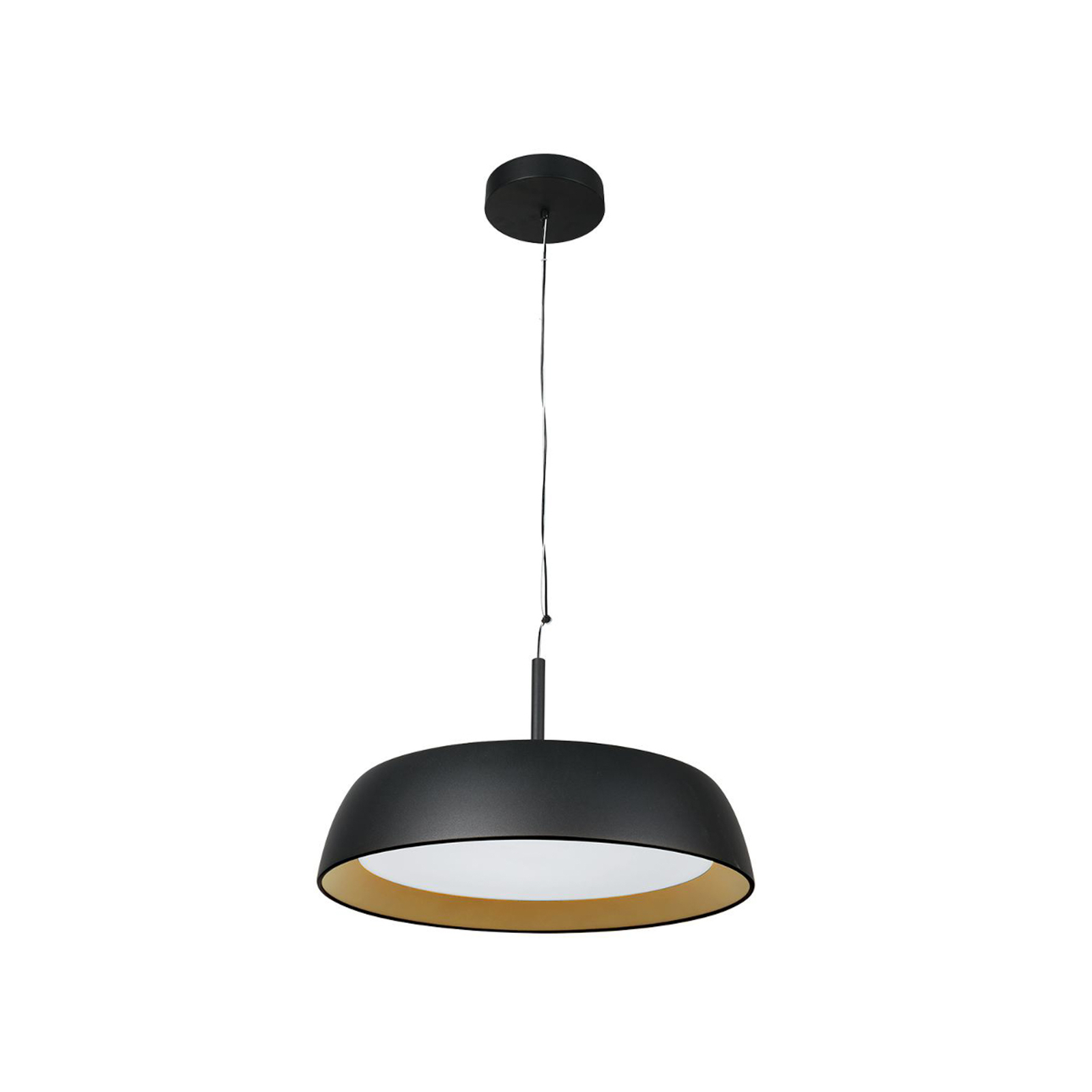 LED pendant light Mykty, metal, black, matt diffuser