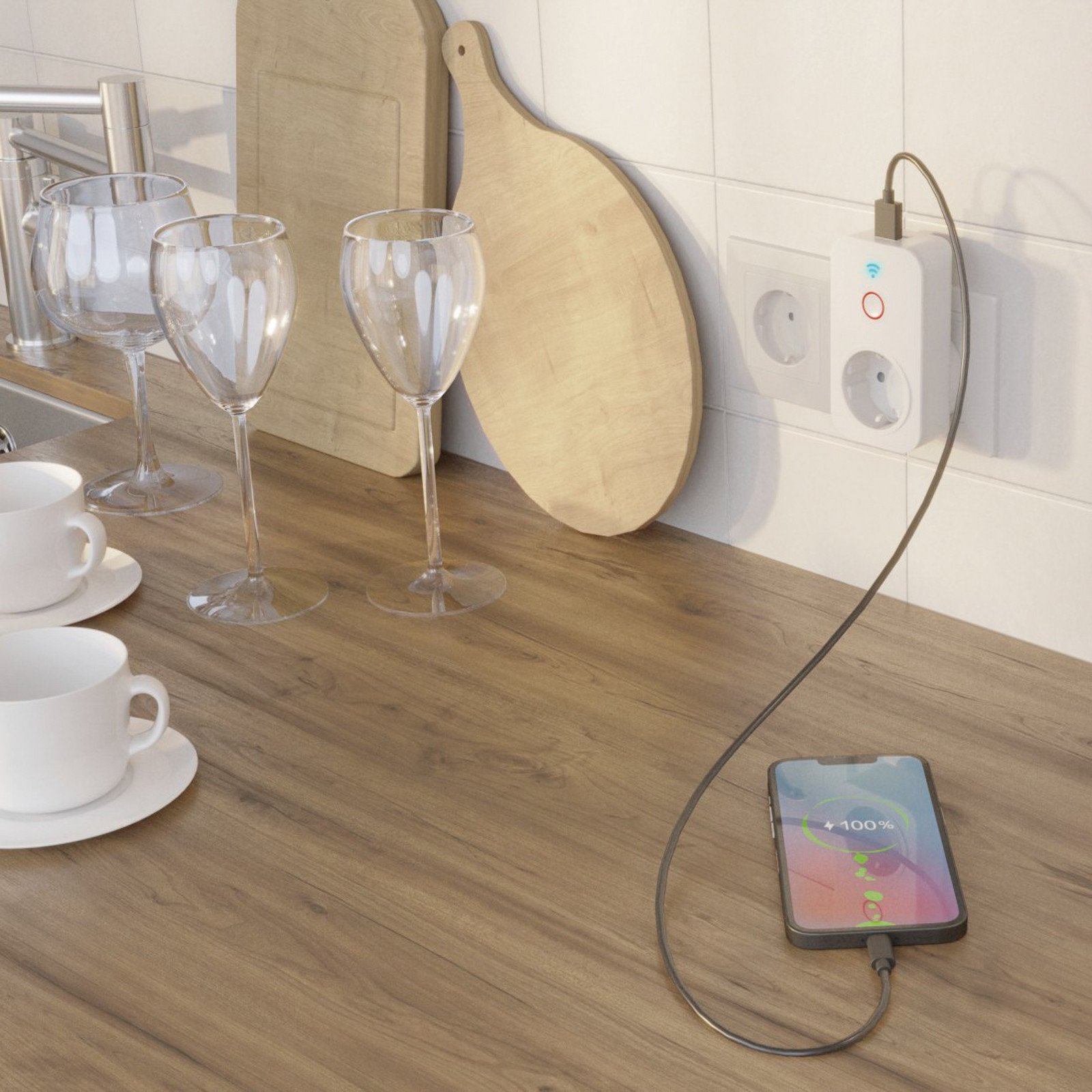 Hama Smart priză WLAN 2x USB-A 2.300 W