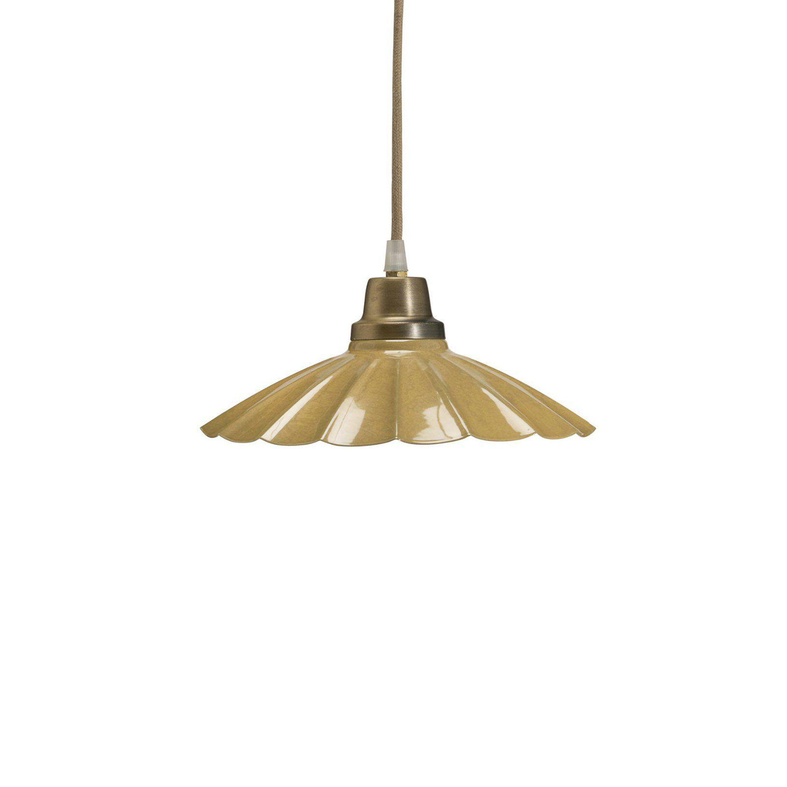 PR Home hanglamp Ester, geel, Ø 24 cm, ijzer, stekker