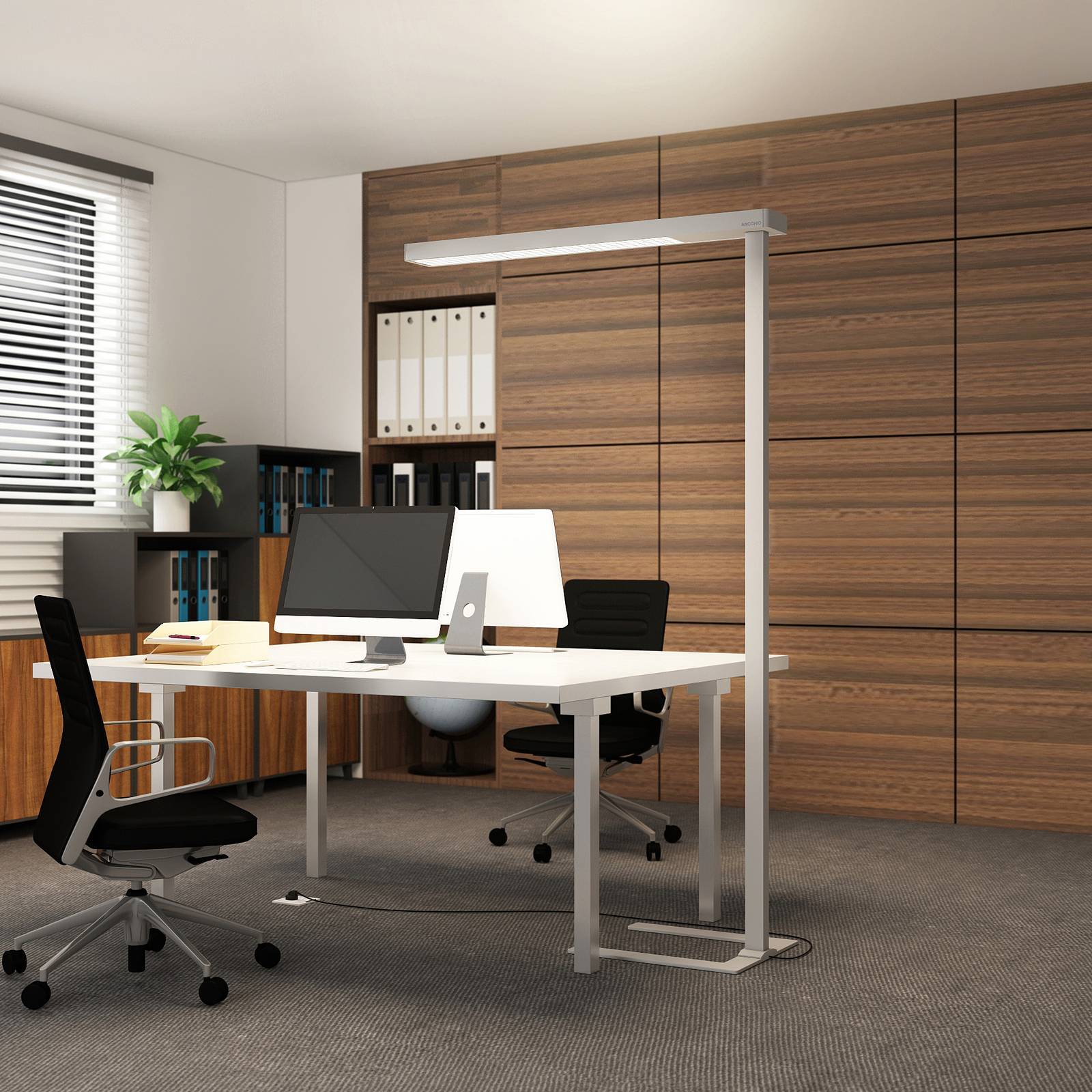 Arcchio LED-Bürostehlampe Susi, silber, Alu, Touchdimmer günstig online kaufen