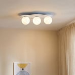 Taklampe Cloud, blå, 3 lyskilder, glass, lengde 51 cm, G9