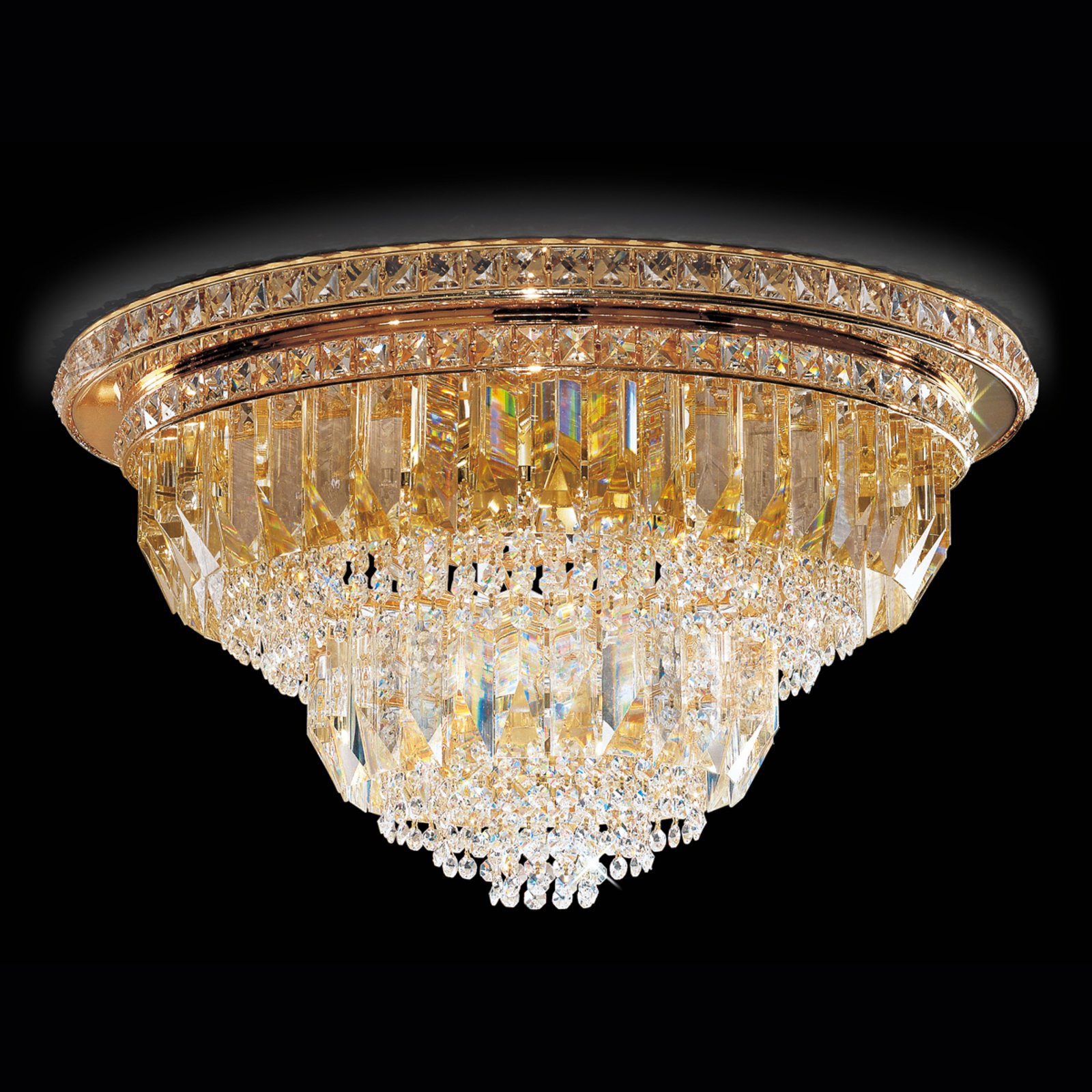 Stropna svetilka Cristalli, 60 cm, zlata