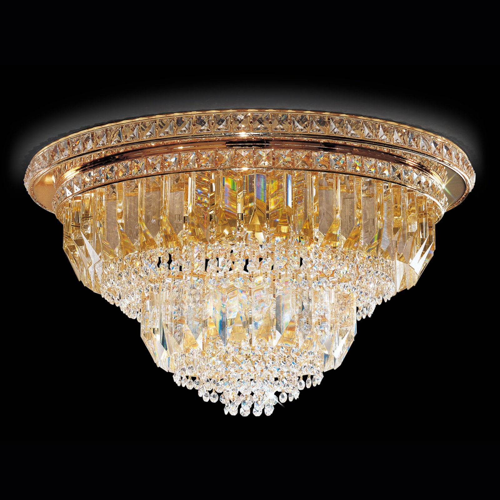 Cristalli ceiling light, 60 cm in gold