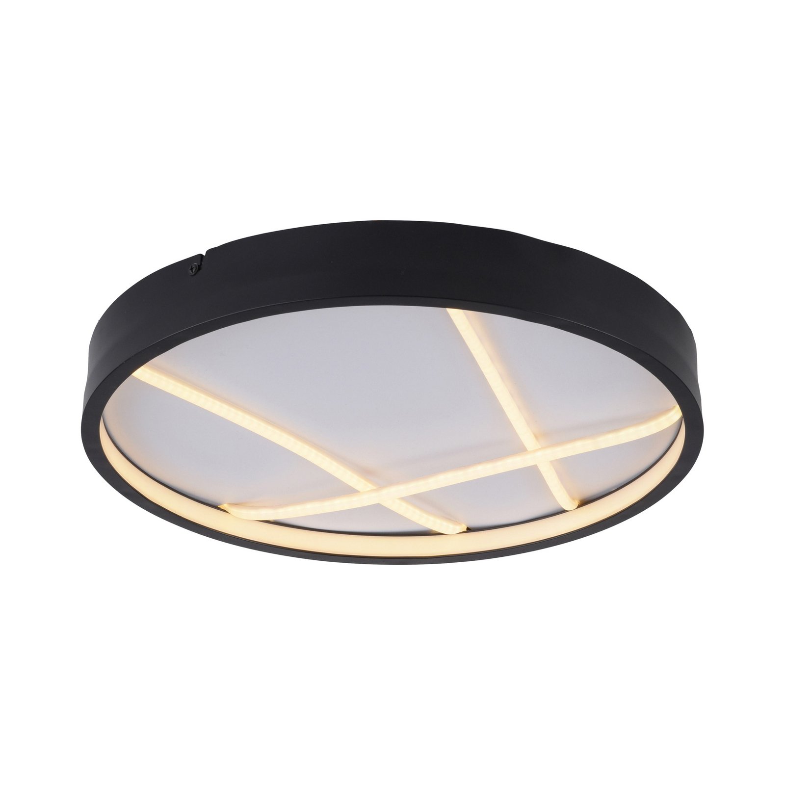 JUST LIGHT. LED plafondlamp Mikado, Ø 40 cm, zwart 