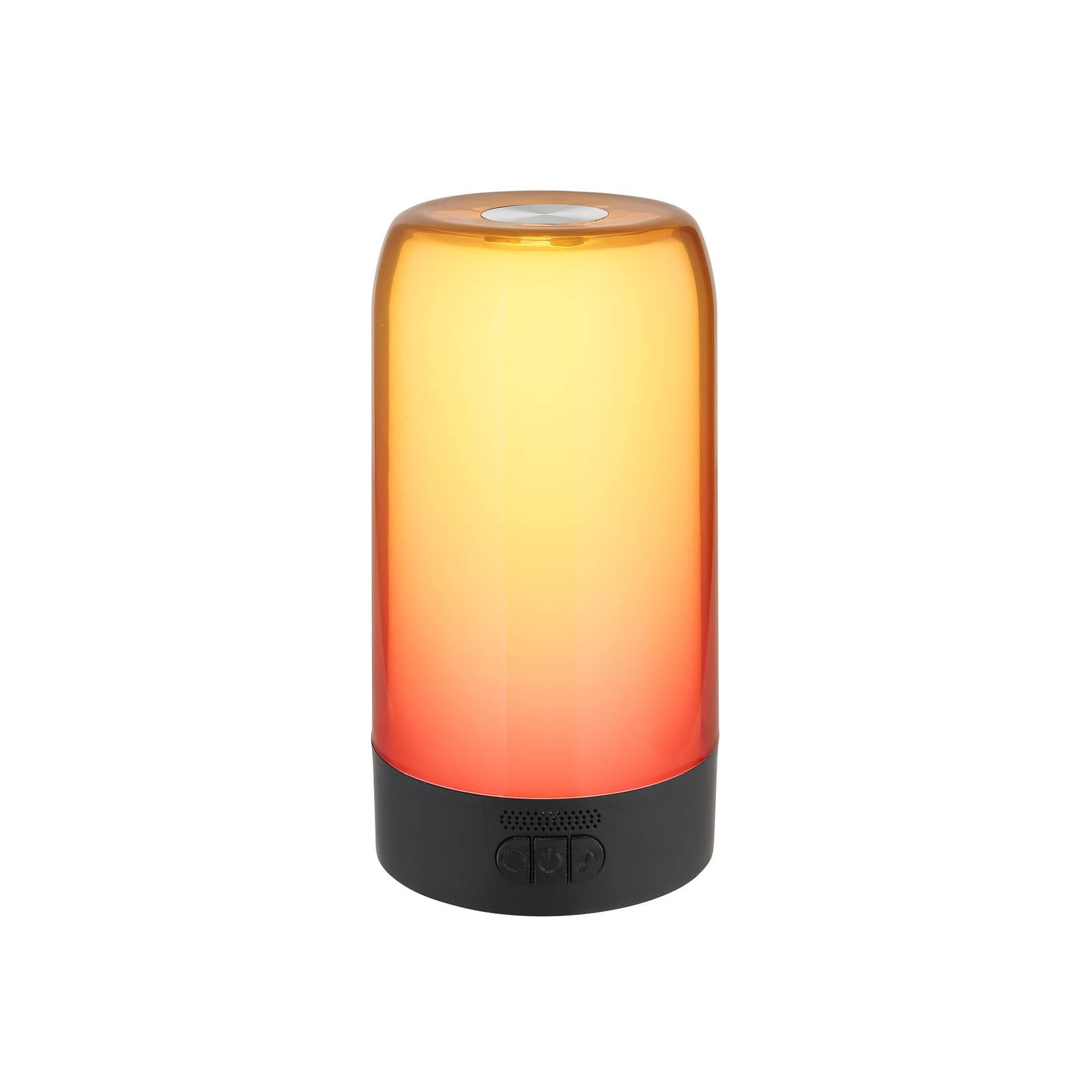 LED-Akku-Tischleuchte Sandrina, grau, Ø 10 cm Bluetooth, RGB