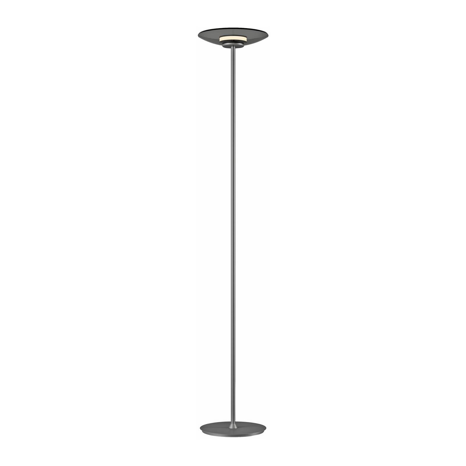 LED-Stehleuchte PURE Moon, platin, Rauchglas, 180 cm