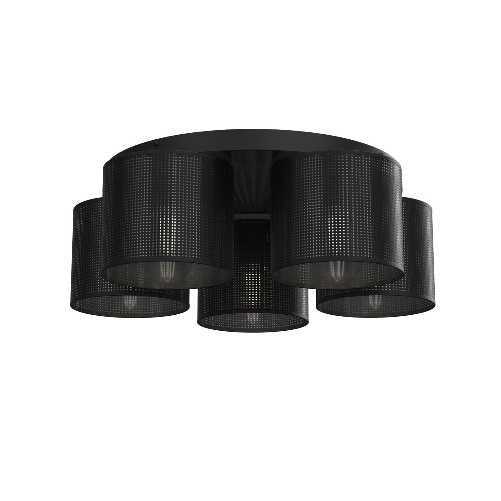Jovin ceiling light with five lampshades, black