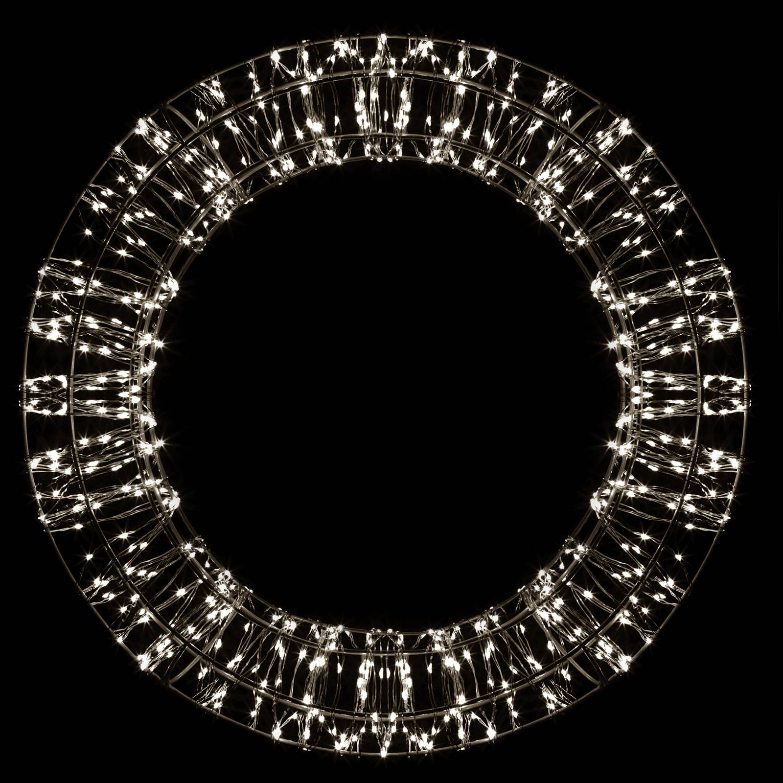 LED karácsonyi koszorú, fekete, 800 LED, Ø 50cm