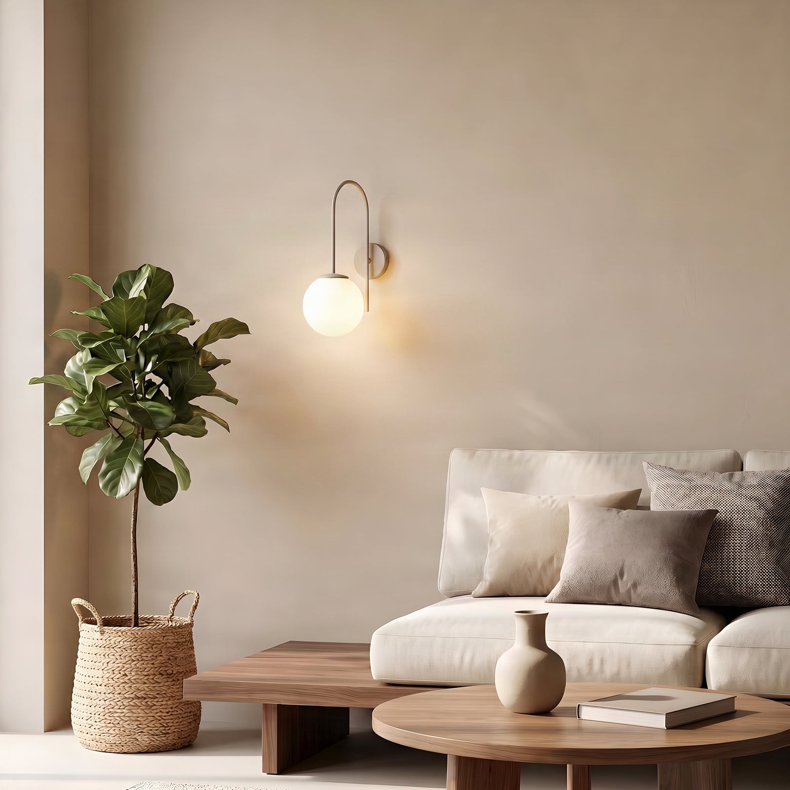 Wandlamp Cambridge, beige, hoogte 34 cm, metaal/glas, E14 Wandlamp Cambridge, beige, hoogte 34 cm, metaal/glas, E14