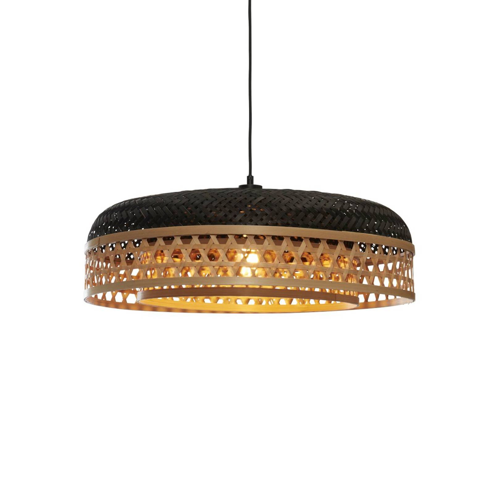 Good&mojo - good&mojo Pendelleuchte Ubud in Natur und Schwarz E27 - brown
