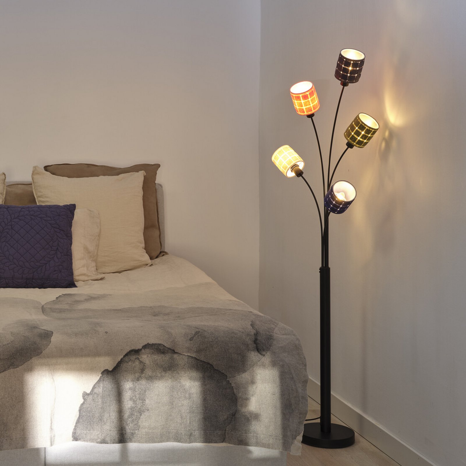 OSRAM Decor Felt Weaving Cans floor lamp, colourful, 5-bulb, E14