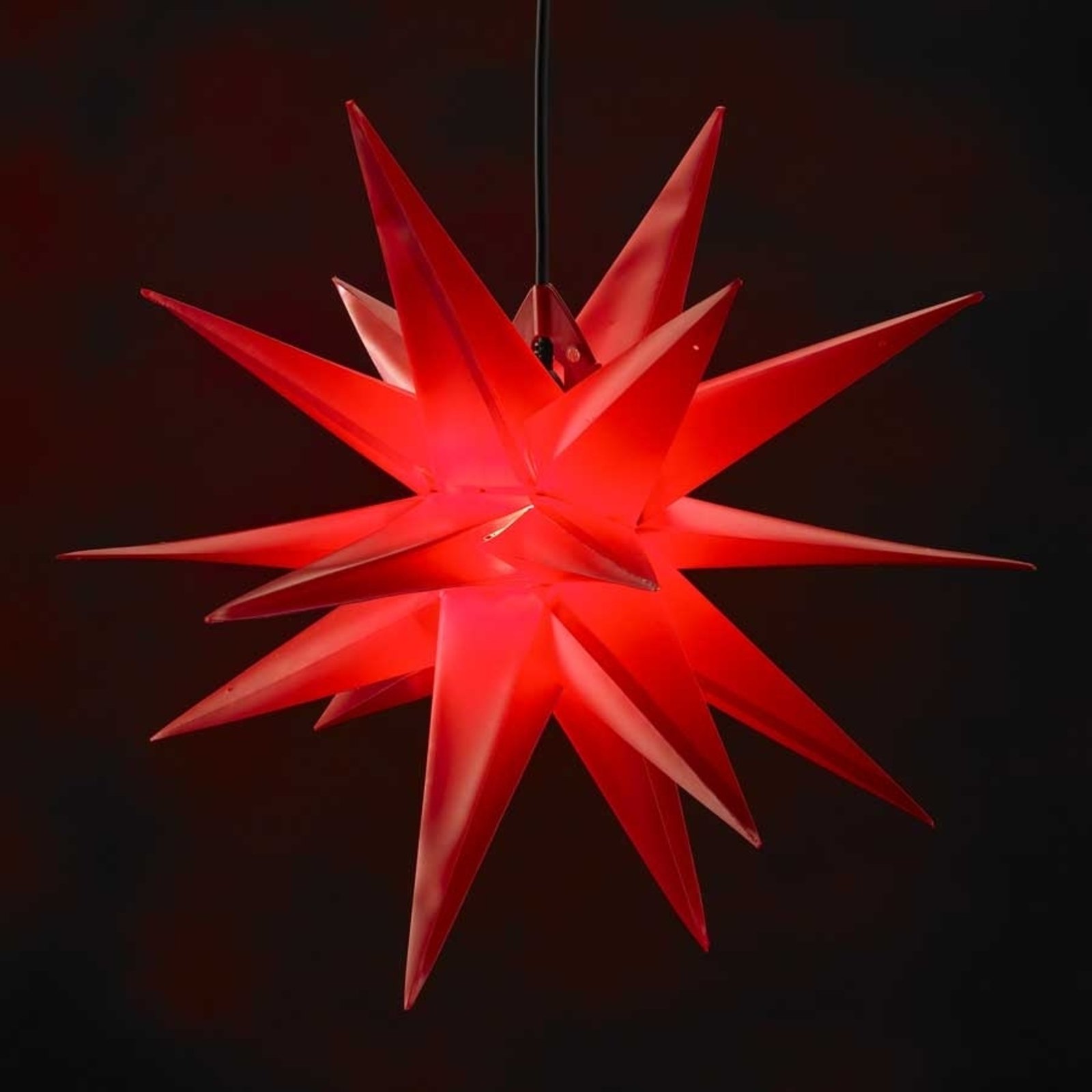 Estrella Ganesha, 18 puntas, exterior en rojo