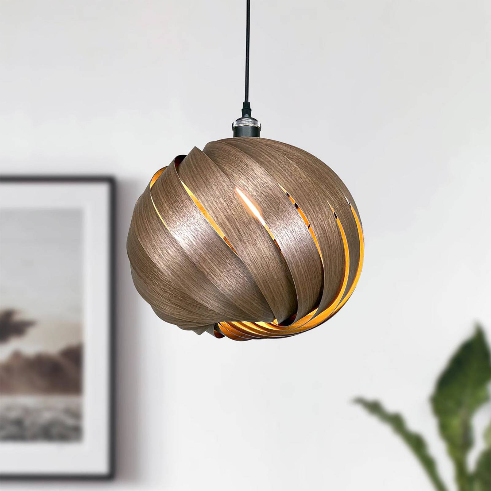 Gofurnit Wooden Pendant Light - Living / Dining Room - Hanging Light - dimmable - Design - Brown