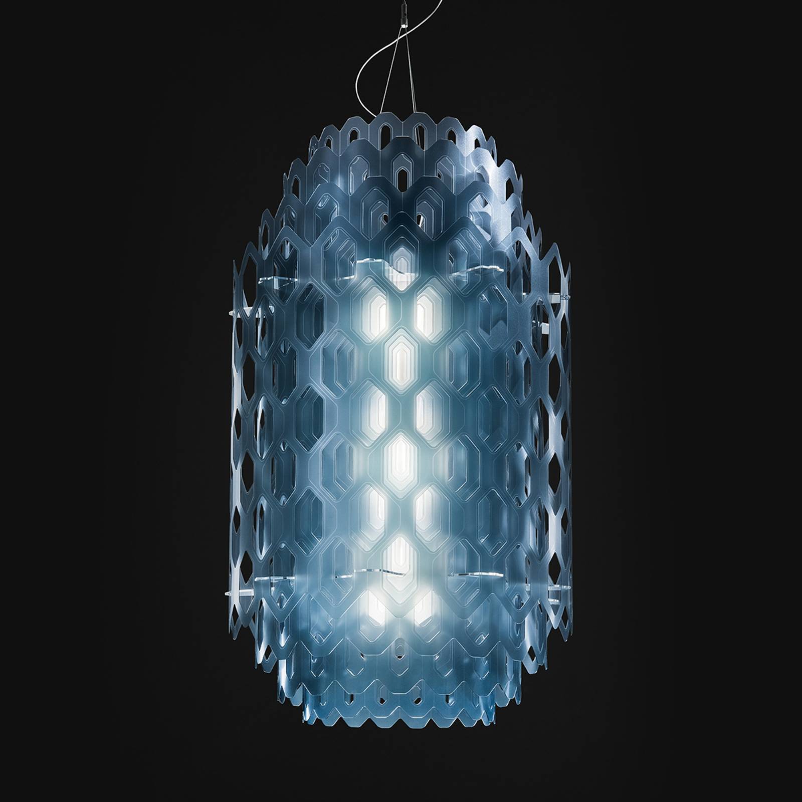 Slamp Chantal - suspension LED, 60 cm, bleue