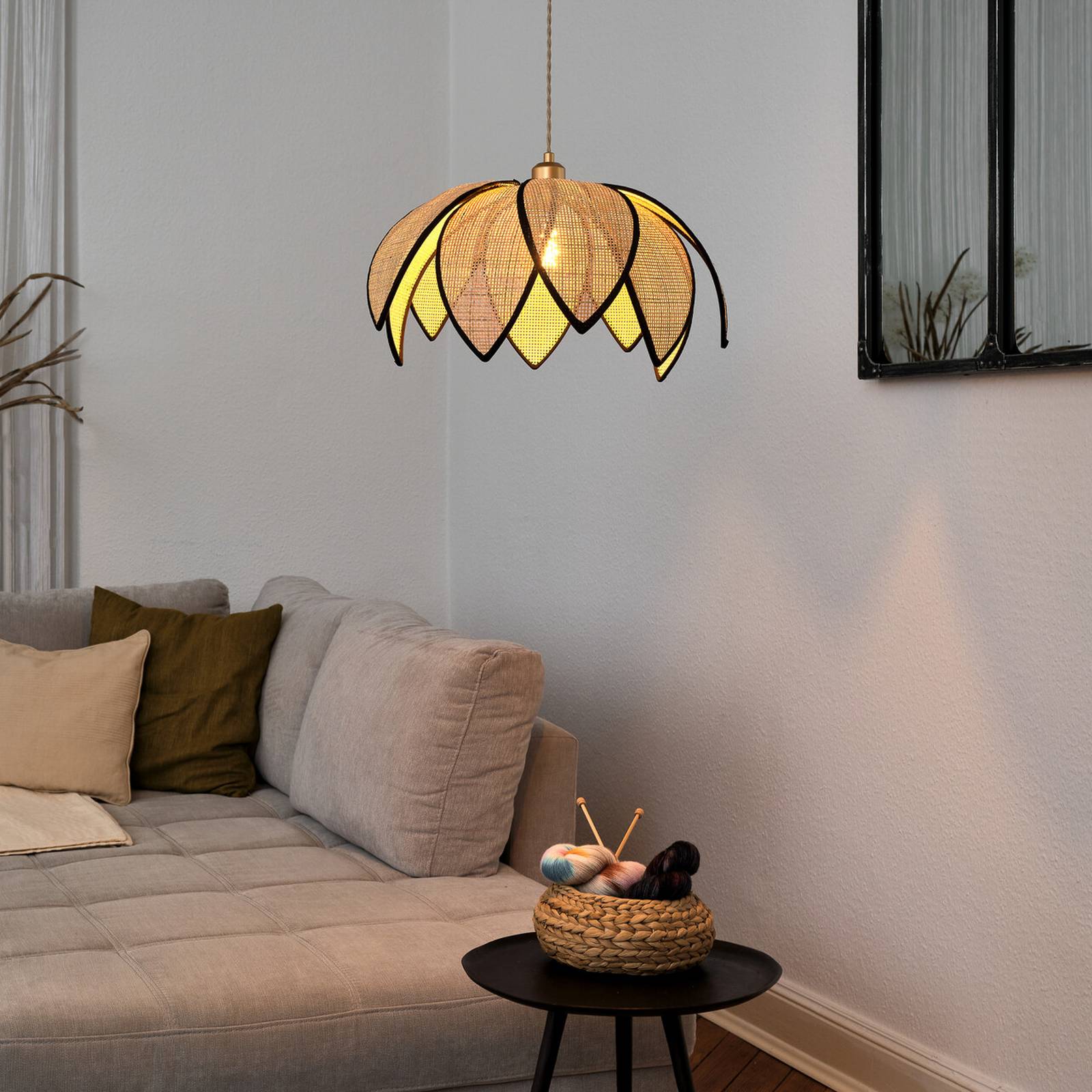 OSRAM Hängelampe Decor Rattan Lotus, Ø 48 cm, beige, E27 günstig online kaufen