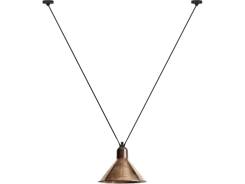 Lampe Gras - 323 XL Suspension Conical Raw Copper