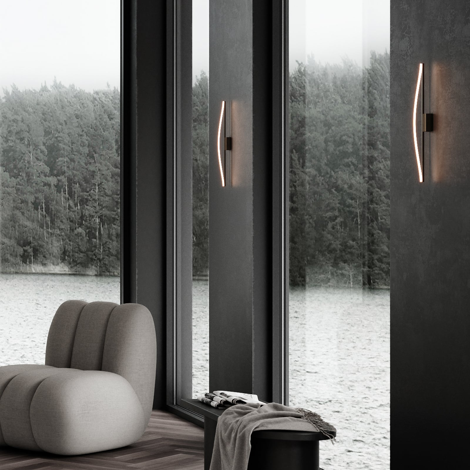 Bow LED-vägglampa, brons, höjd 50 cm - 101 Copenhagen