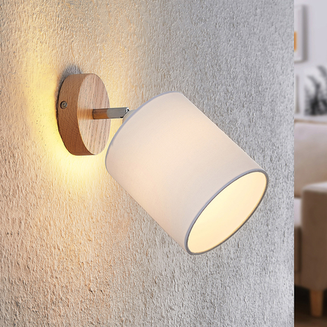 Lindby Imarin Strahler, Stoff, 1-flammig, weiß
