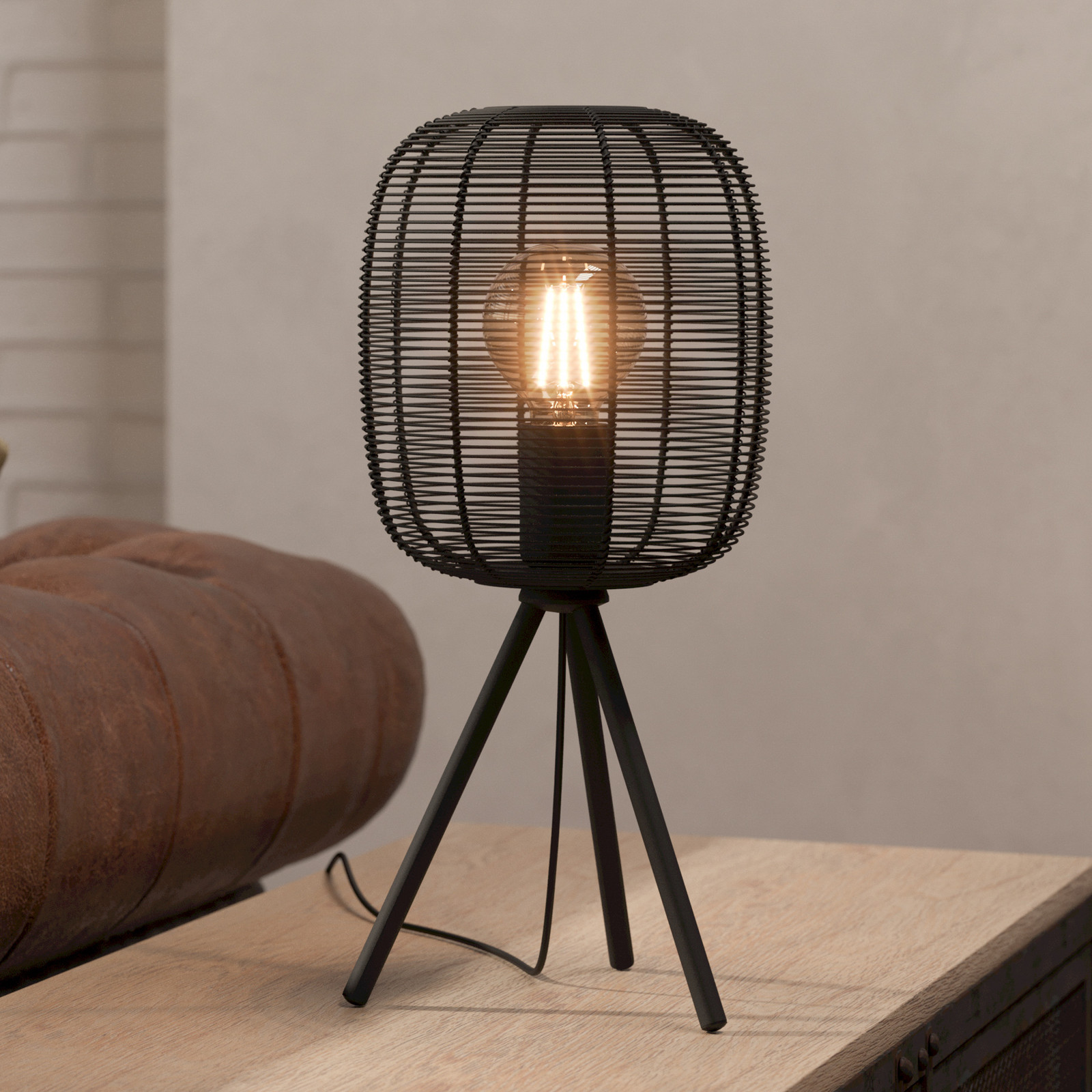 EGLO Lampă de masă Rinroe înălțime 44 cm negru oțel - Camera de zi / sufragerie - modern - Metal