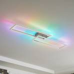 Lindby Lorina LED ceiling light, rectangular, RGBW