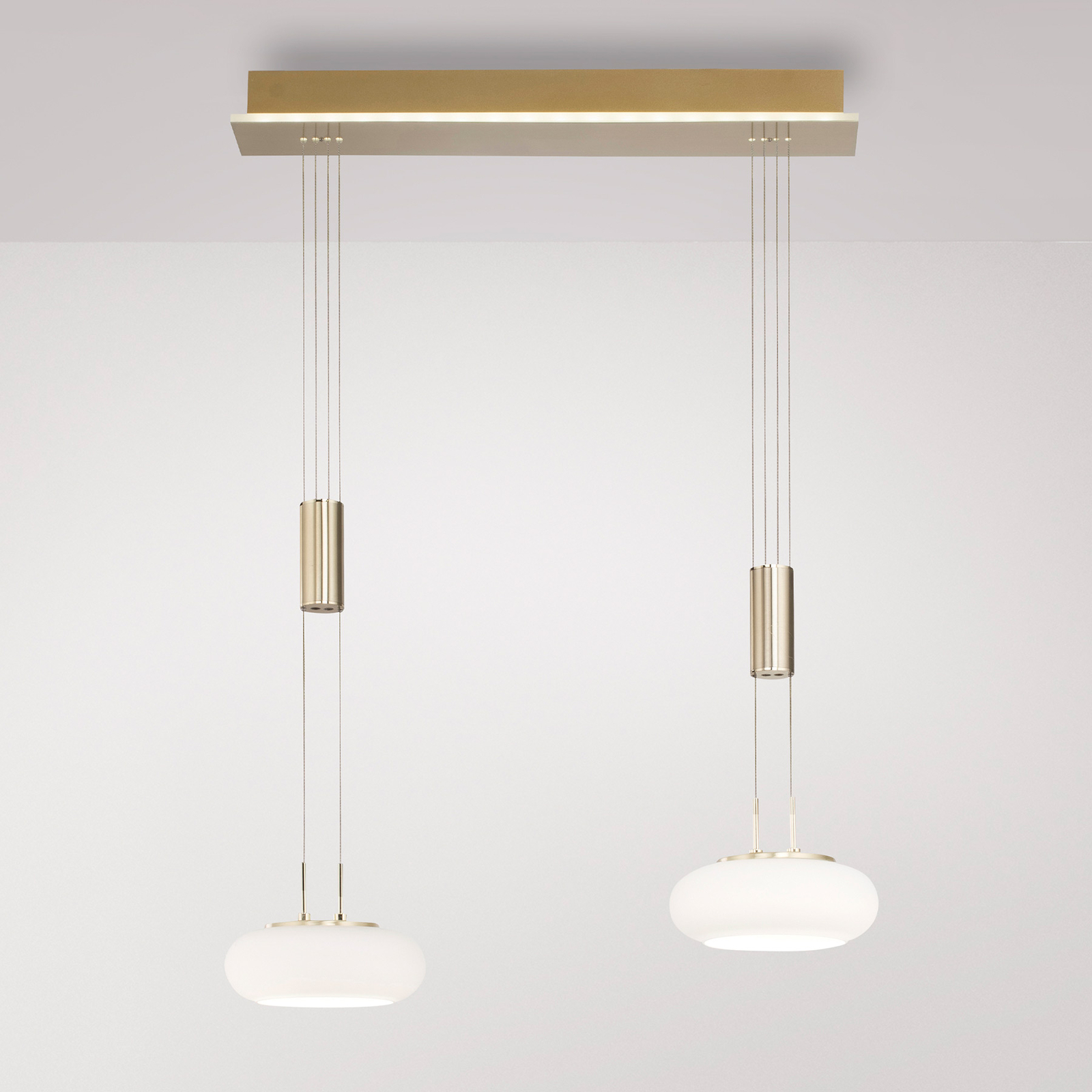 Paul Neuhaus Q-ETIENNE LED-Hängelampe 2fl, messing