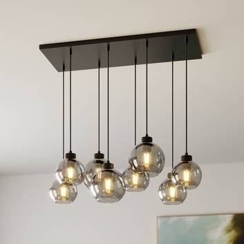 Hanglamp Cubus, 8-lamps, grafiet