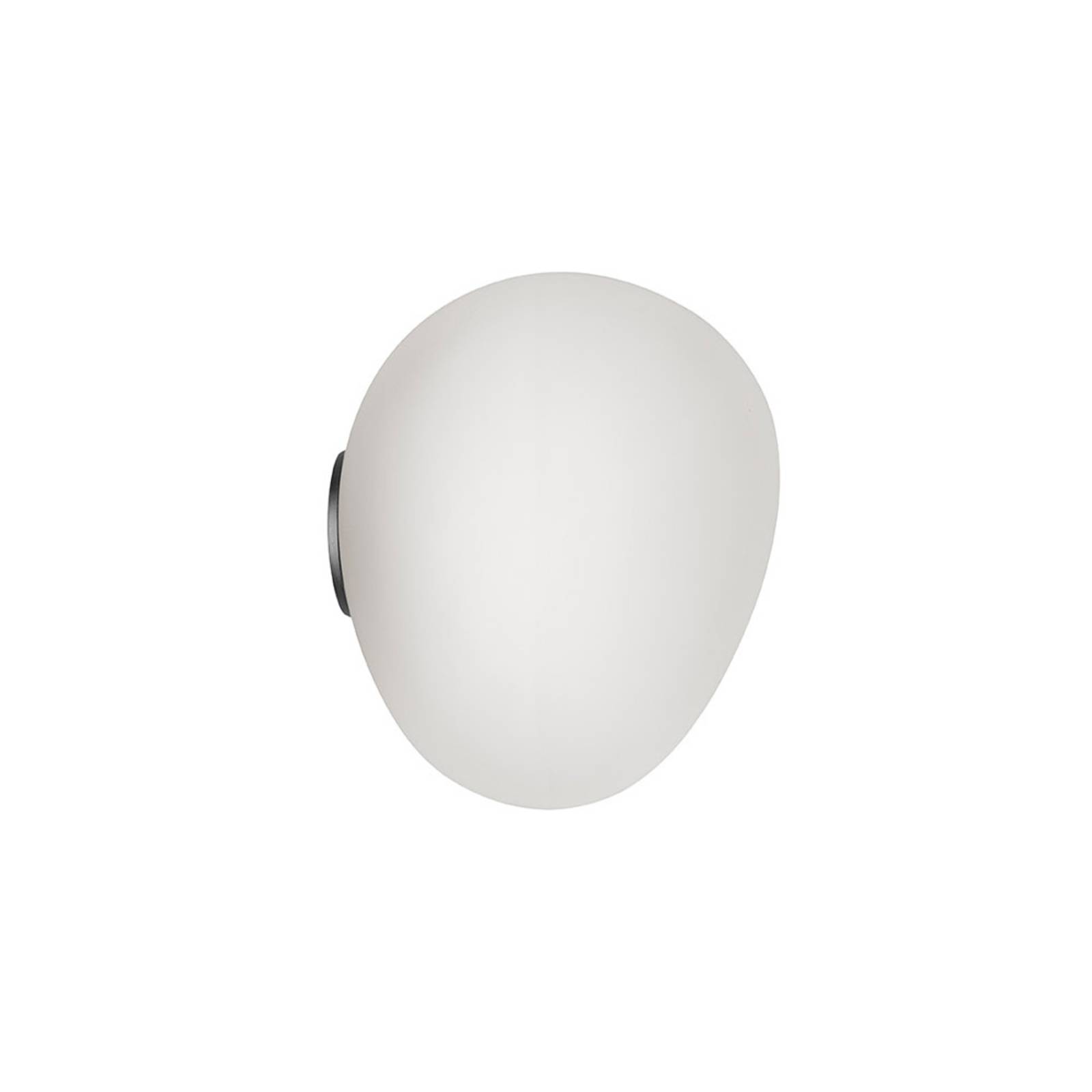 FOSCARINI Foscarini Gregg midi LED wall light IP44, graphite, for Living / Dining Room, handblown glass, metal, 8.5 W, energy efficiency: A+, W: 17 cm, H: 21 cm