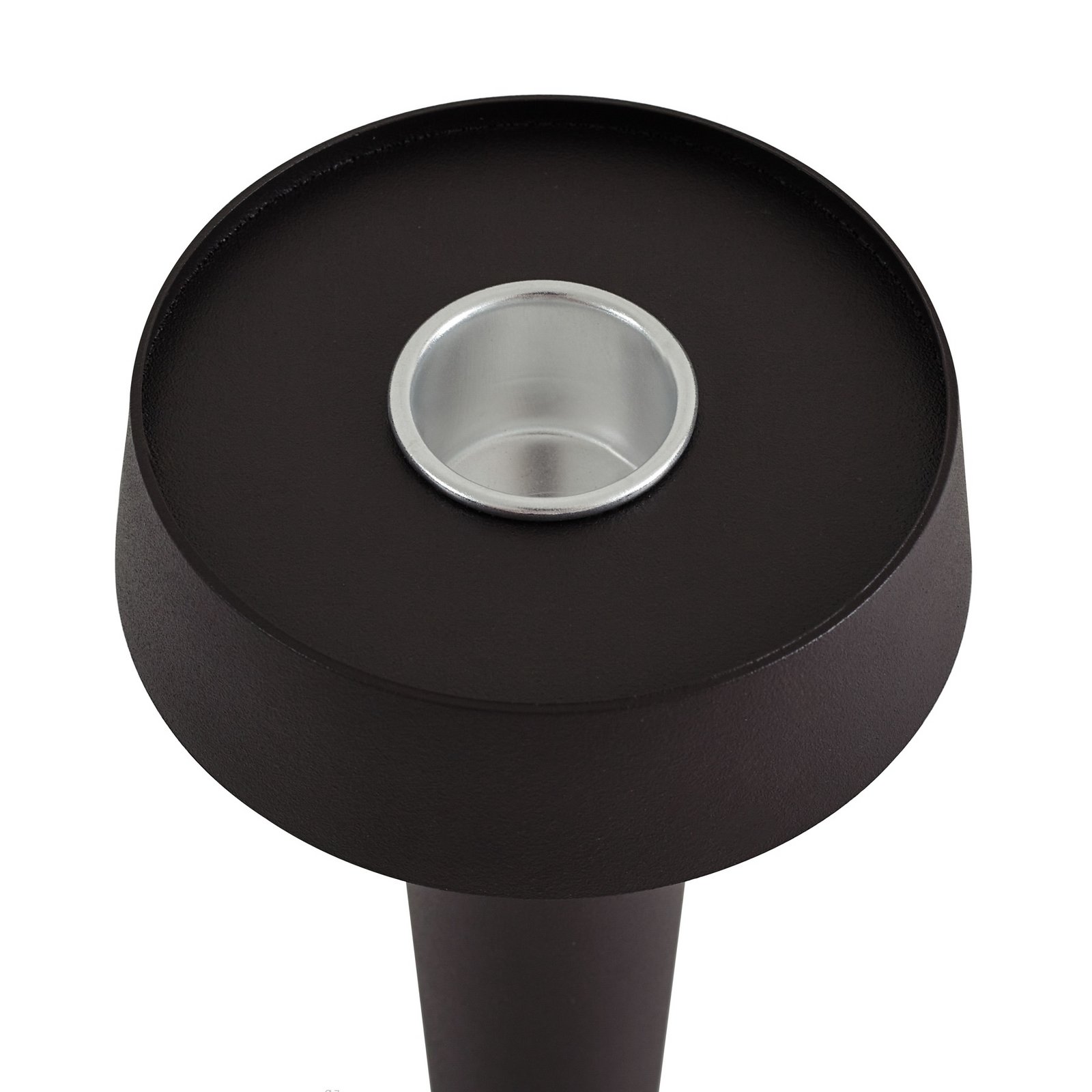 Lea LED-batterijkaarsenhouder, vaas, donkerbruin 28 cm - Lucande