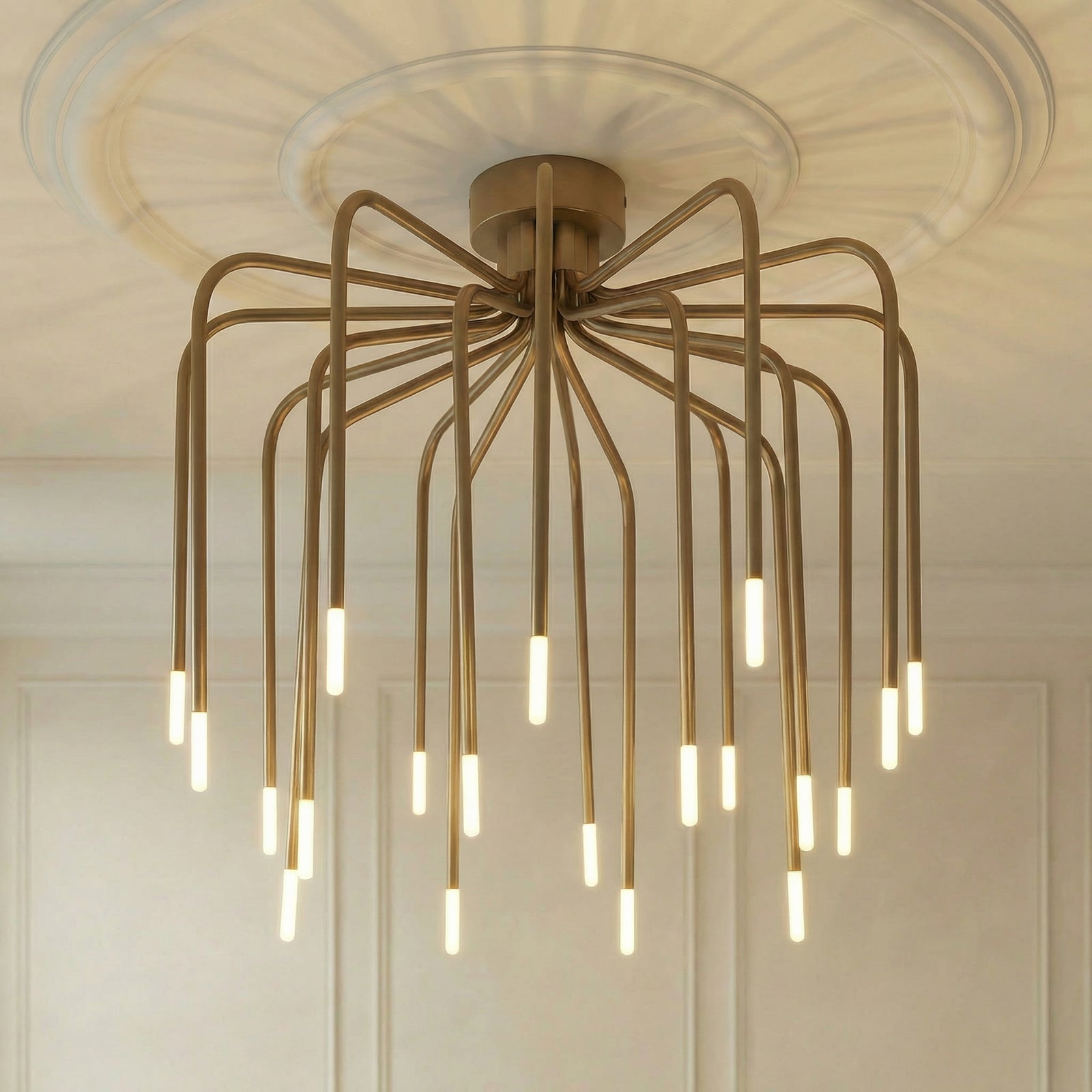 Lucande LED-kattovalaisin Ariadne, halkaisija 57 cm, mattakulta, 20 lamellia