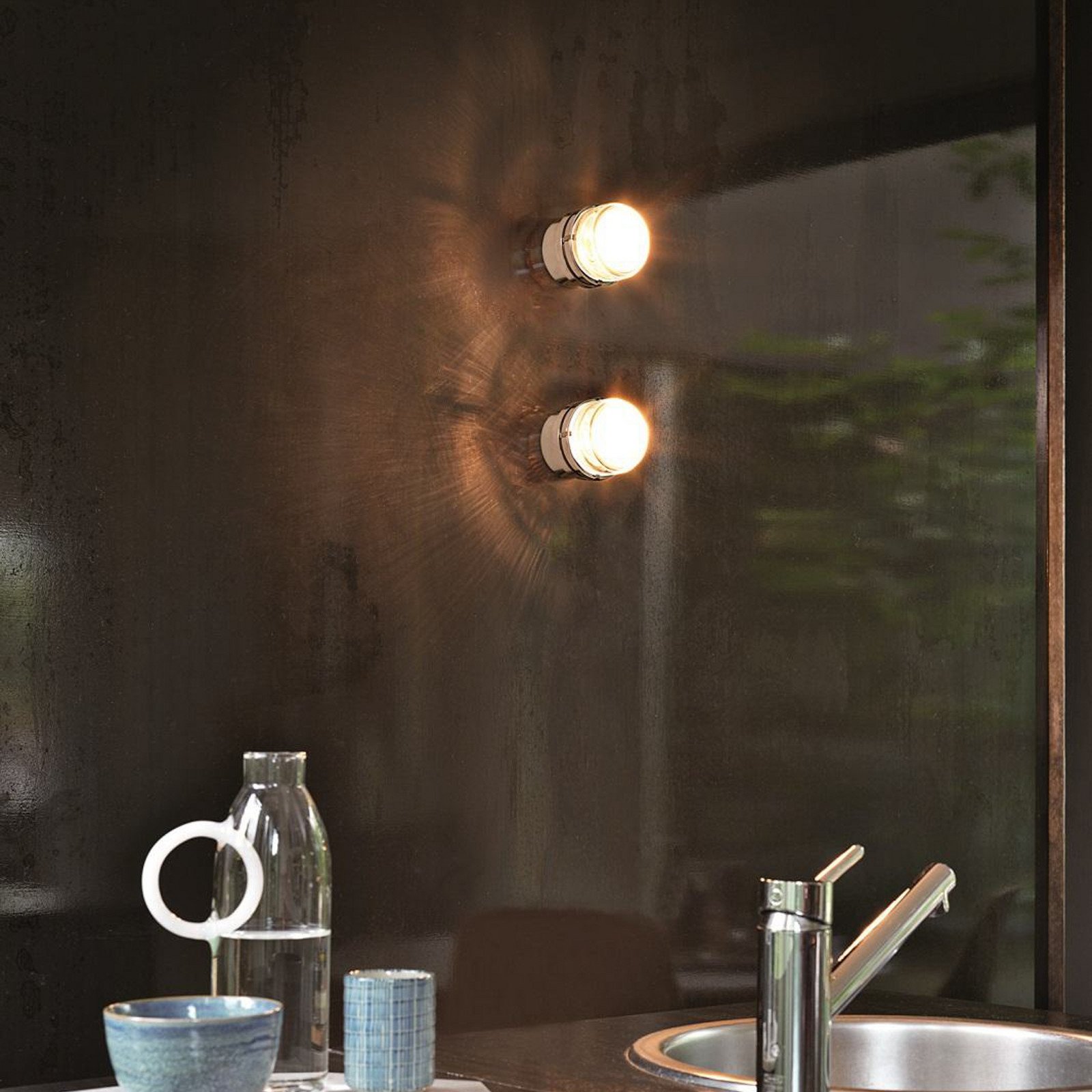 Oluce Aplică de perete LED Fresnel alb aluminiu sticlă 2.700 K - Baie - Design - Metal