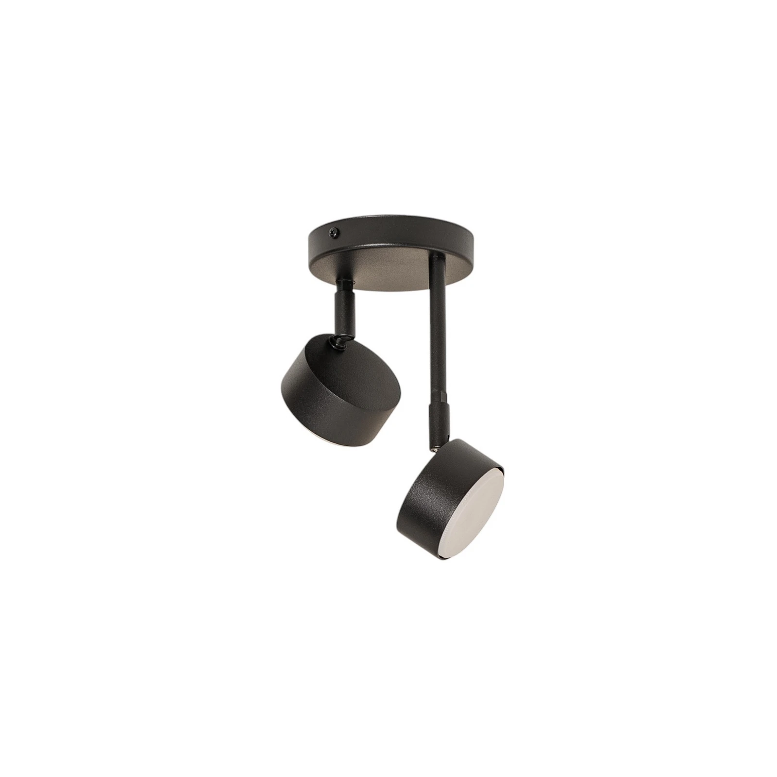 Plafondspot Nemo, 21 cm, 2-lamps, zwart, beweegbaar, GX53