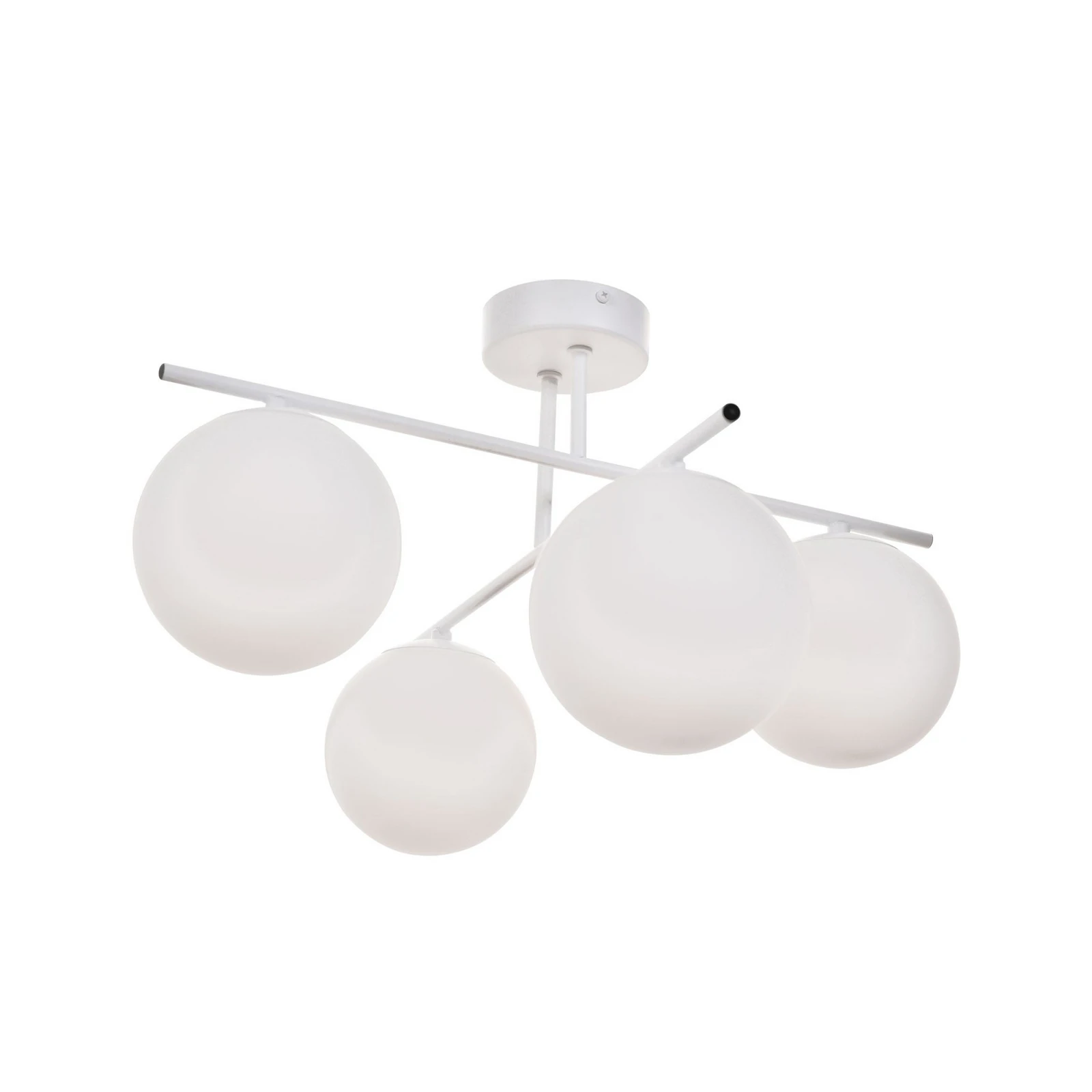 Candeeiro de teto Aurora, branco, Ø 50 cm, 4 lâmpadas, vidro, E14