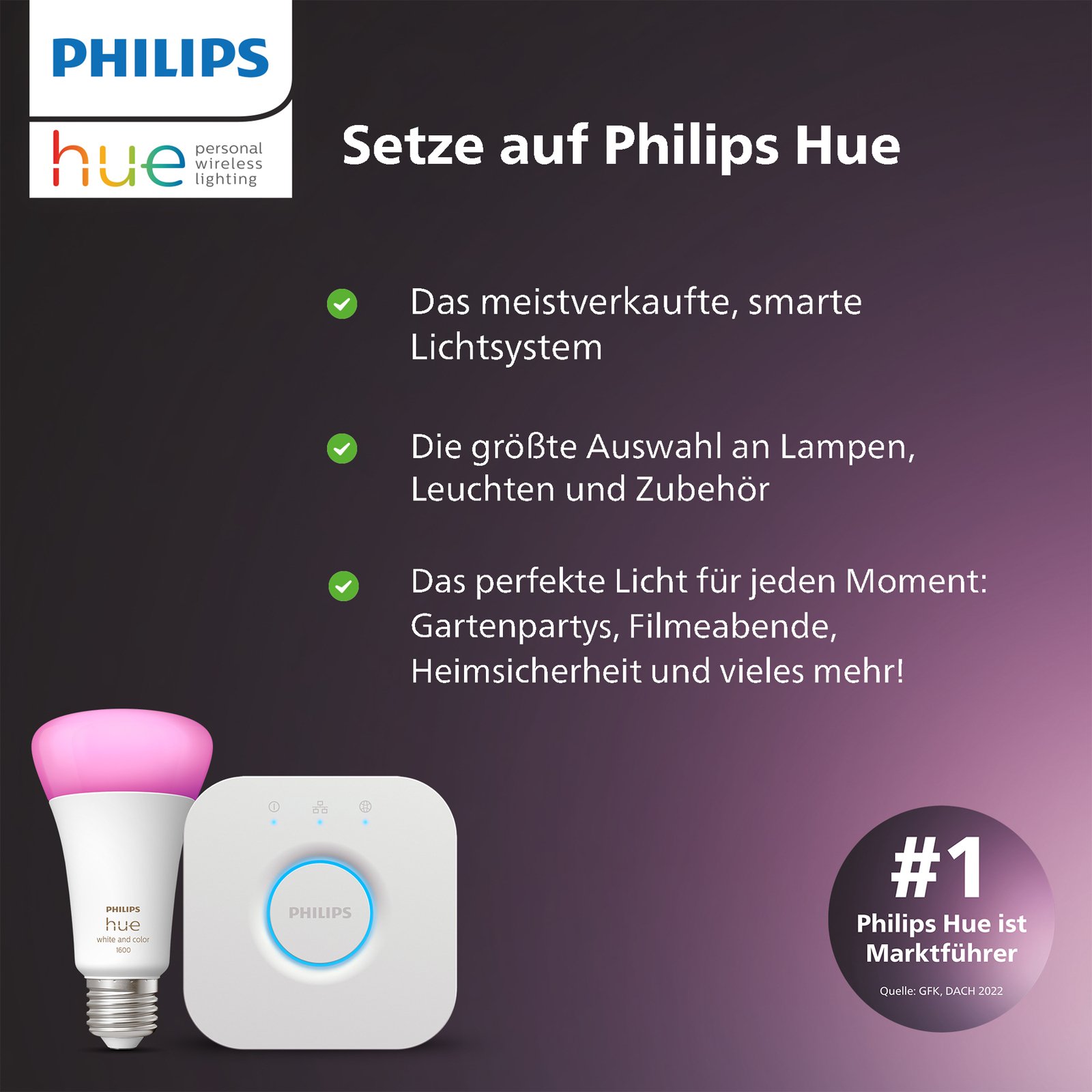 Philips Hue White & Color Amb. 13,5W Bluetooth E27 Bulb - Philips Hue