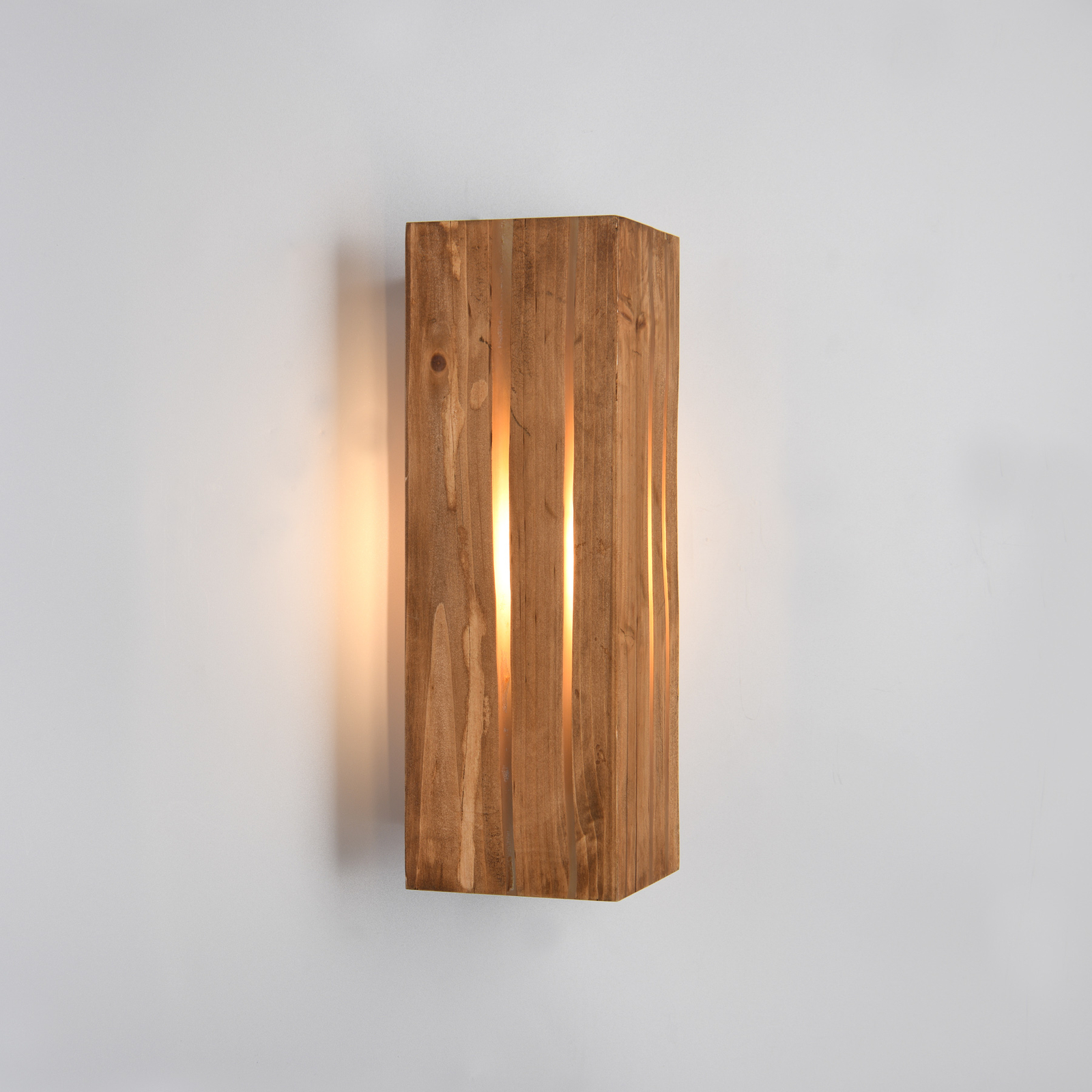 Wandlamp Karuni, natuurlijk, hout, metaal, E14