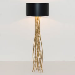 Capri gulvlampe i sort-gylden