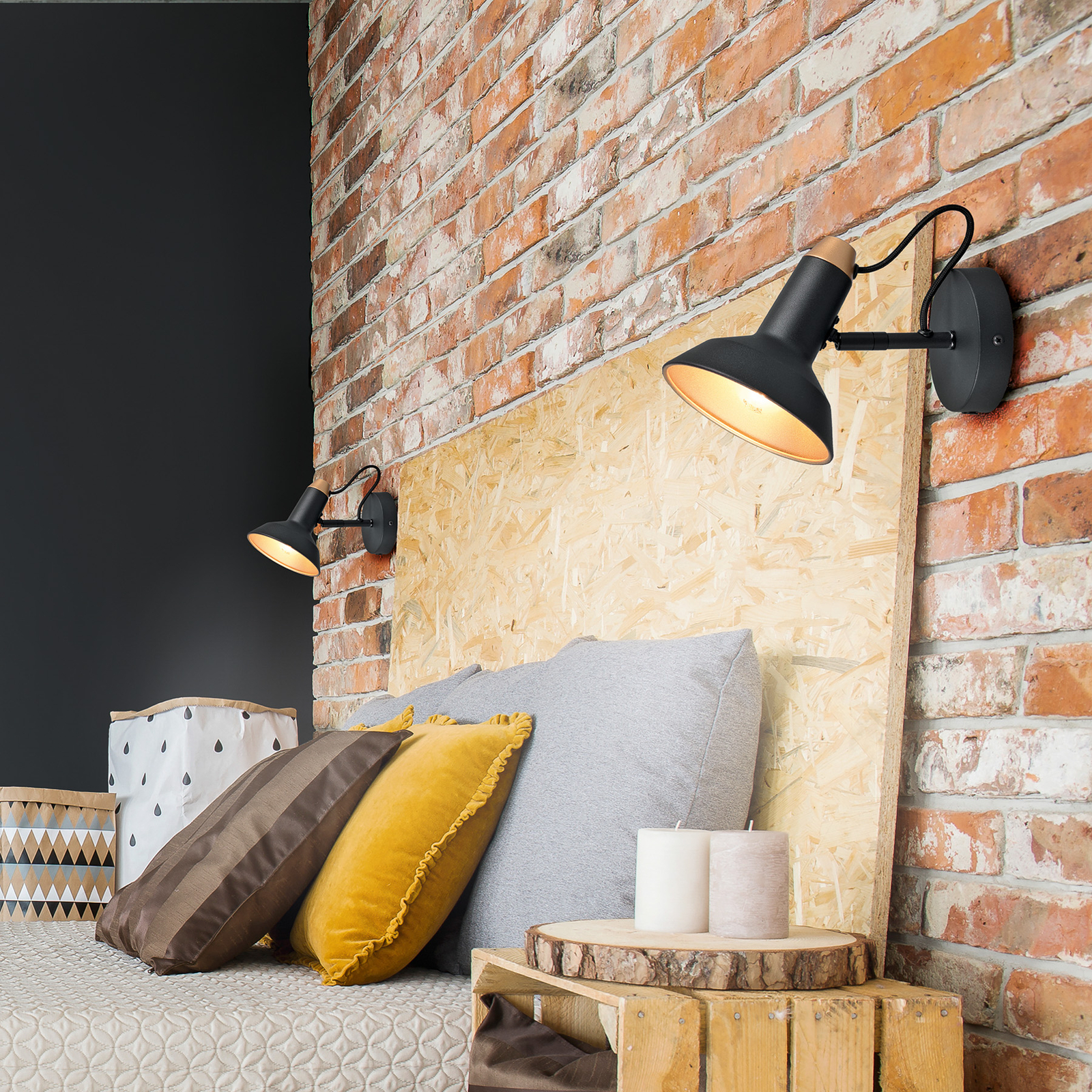 Roxie wall spotlight, movable, matt black
