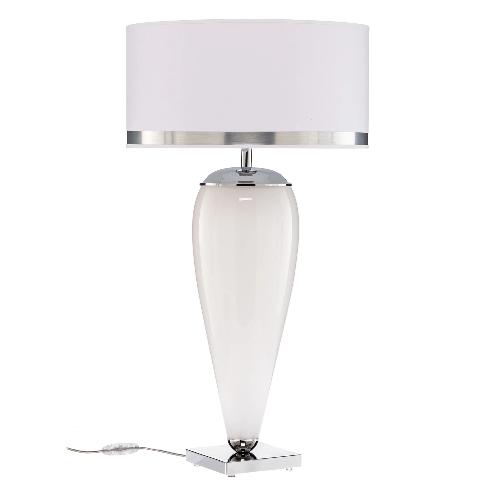 Tafellamp Lund, wit/opaal, hoogte 70 cm