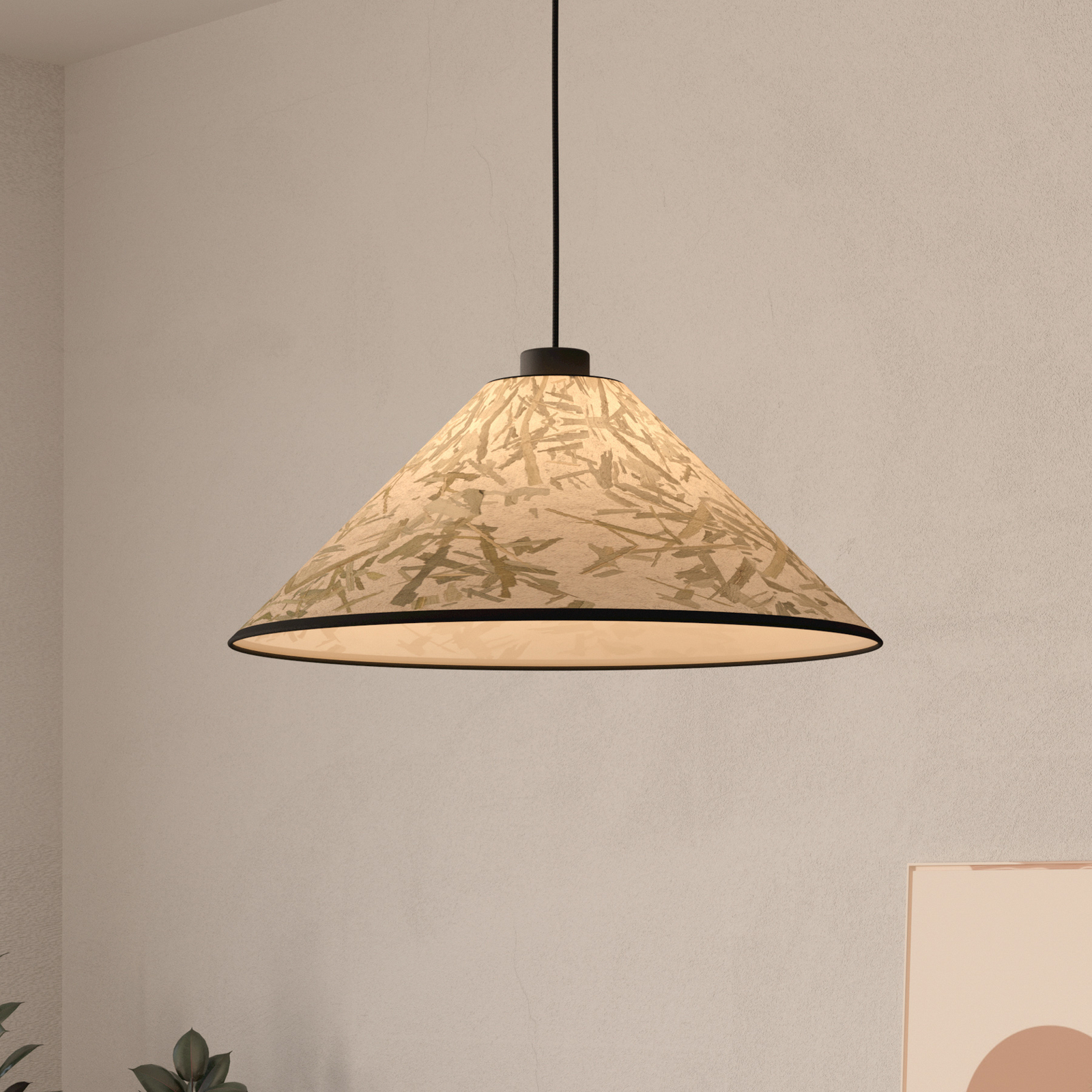 Hanglamp Oxpark, Ø 42 cm, groen/wit/zwart, stof