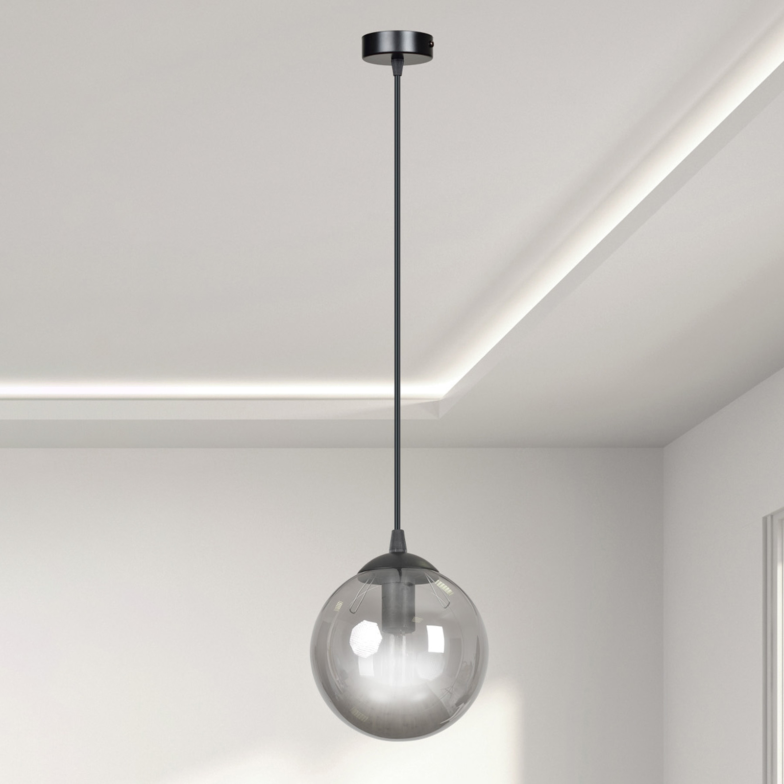 Pendelleuchte Glassy, 1-flammig, grafit