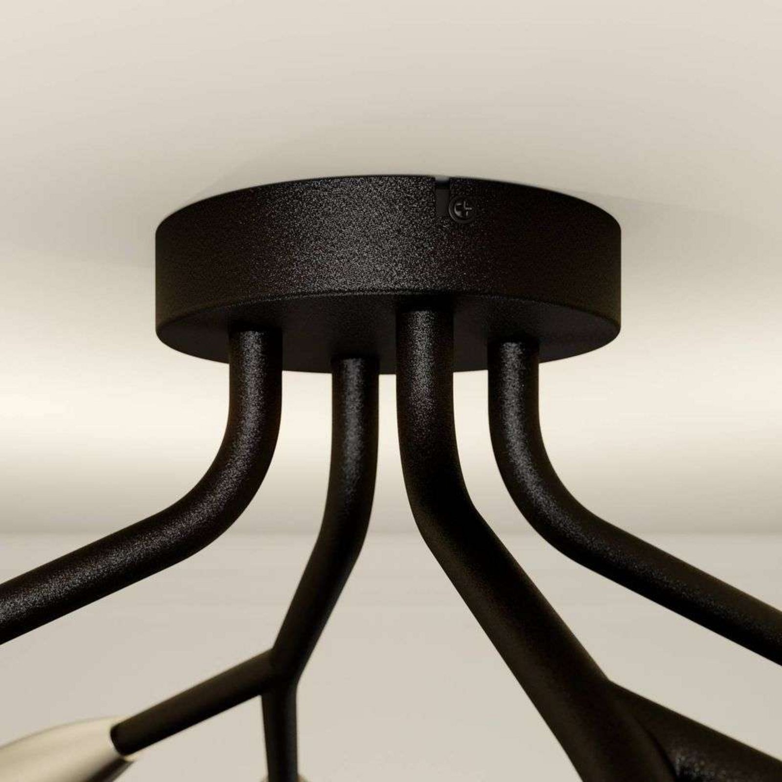 Carlea 8 Ceiling Lamp Black/Nickel - Lucande