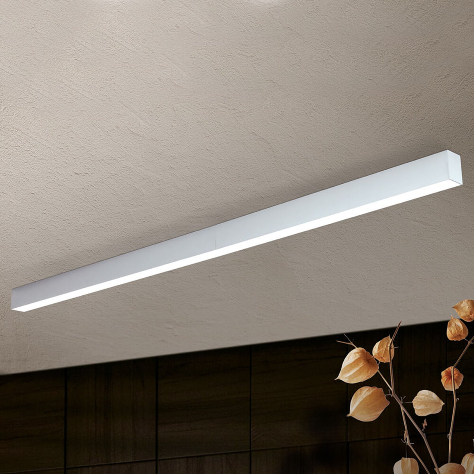 LED ceiling light Sando with suspension kit 114 cm