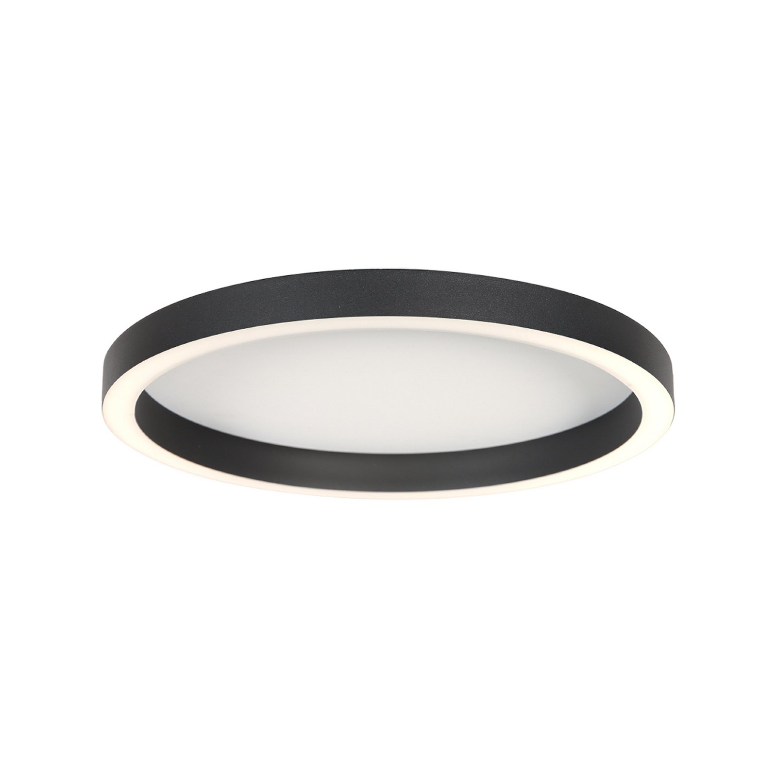 LED-taklampe Ringlux, svart, Ø 40 cm, metall, 2700 K