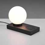 Lampe à poser Chloé avec chargeur, noire