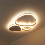 LED φωτιστικό οροφής Samling, μήκος 62 cm, γκρι-καφέ, μέταλλο
